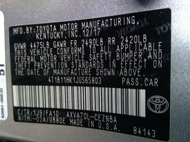 2018 TOYOTA CAMRY LE, SILVER, 2.5L, AT.  Z25252